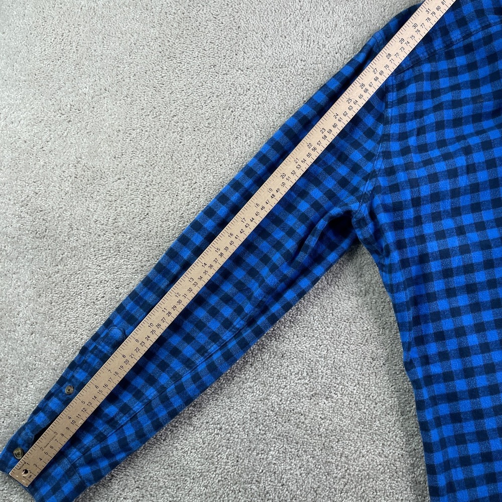 Abercrombie Fitch Shirt Mens 2XL XXL Blue Gingham Heavy Flannel Muscle Fit - Picture 12 of 13